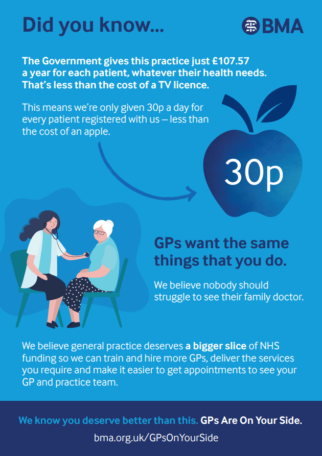BMA: GPs are on your side poster